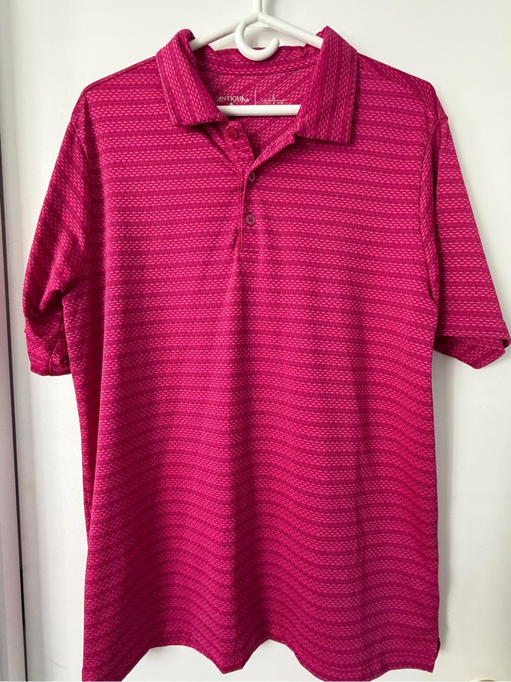 Antigua Boardwalk Men’s Golf Polo Radish Rosewood Size L